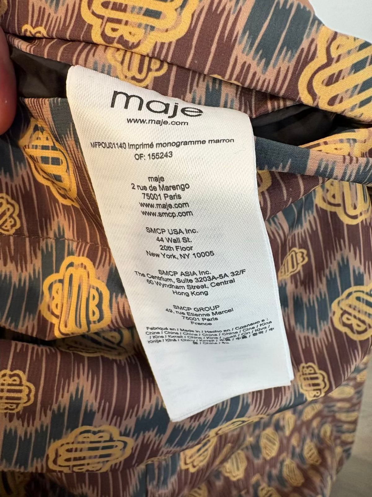 Chubasquero / parka larga estampada capucha