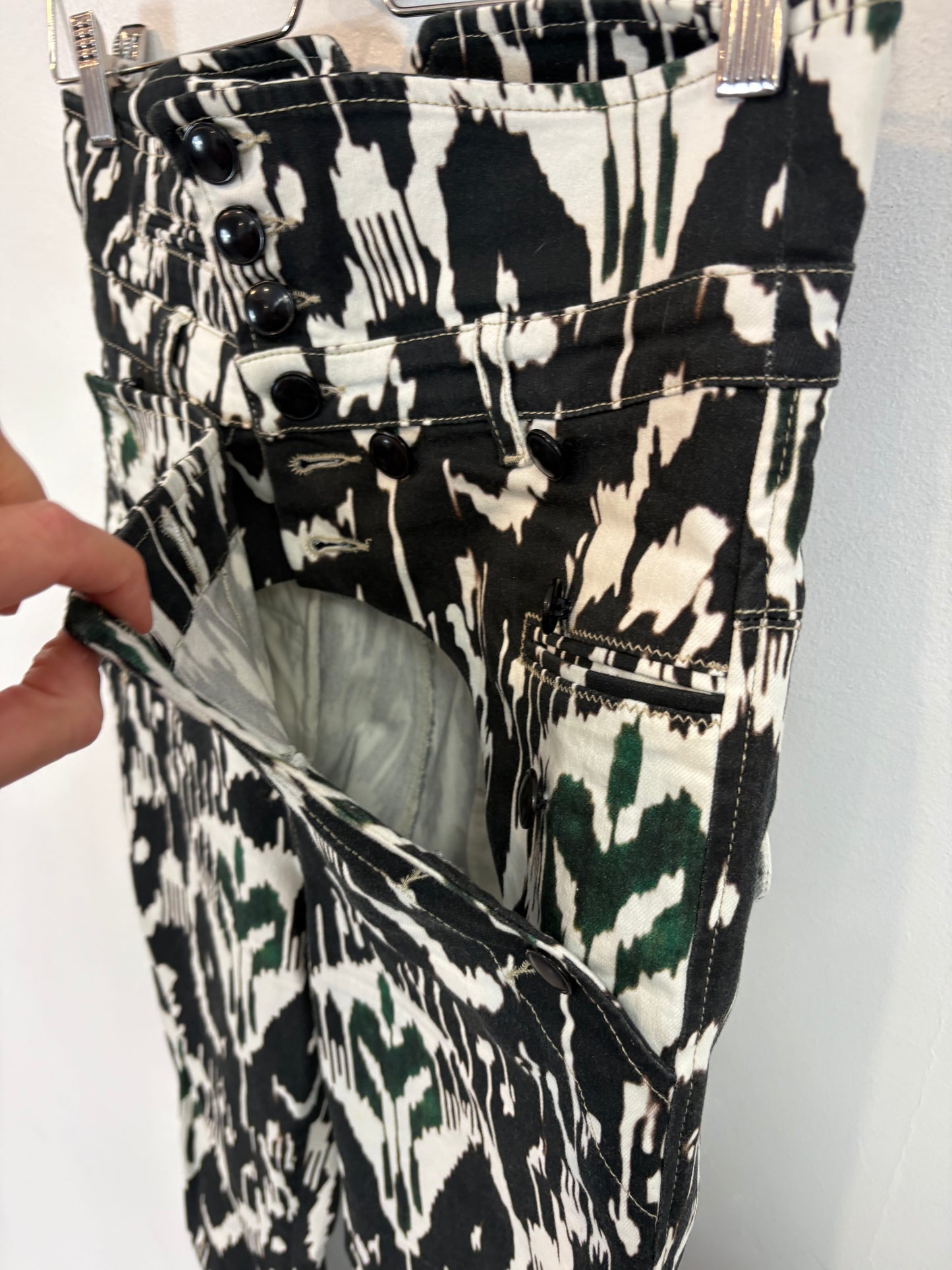 ISABEL MARANT. Denim estampado cintura alta