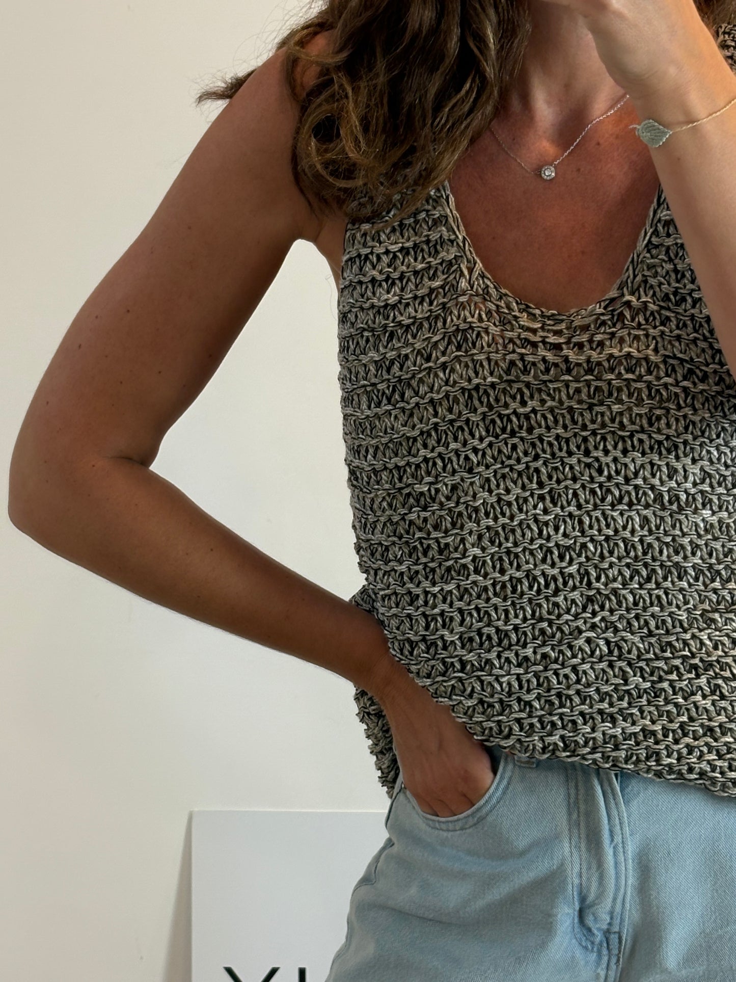 MASSIMO DUTTI. Open knit top. TM