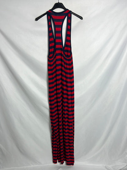 POLO RALPH LAUREN. Long striped dress with slits. TL