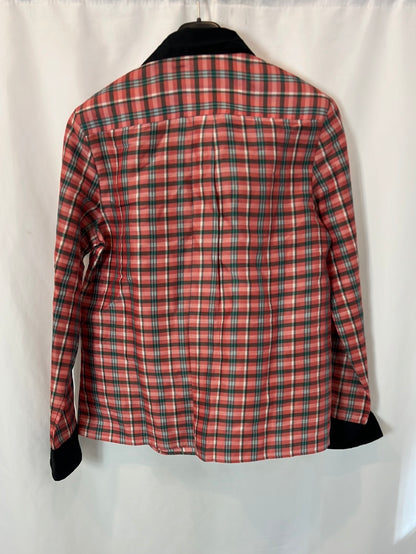 ISABEL MARANT. Checkered silk blouse with zipper. Size 36