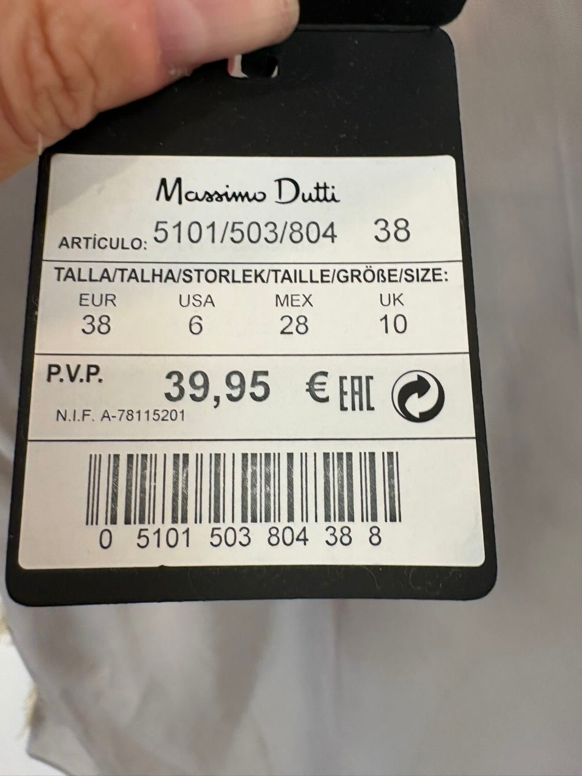 MASSIMO DUTTI. Top lencero gris seda