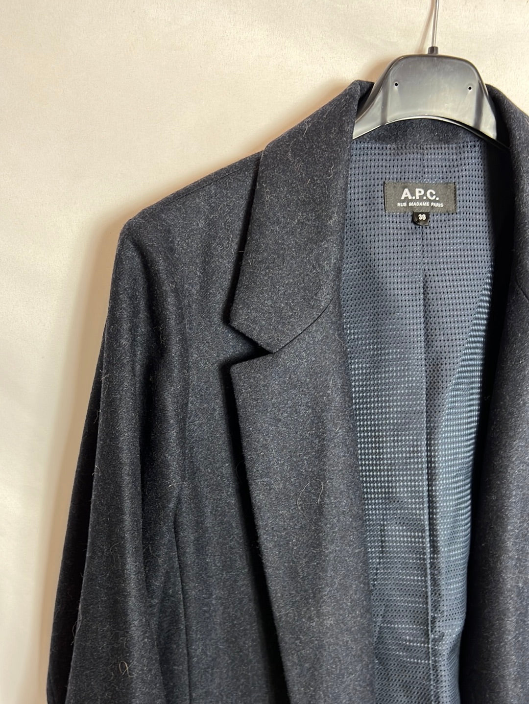 APC Blazer in blue heathered wool. Size 38
