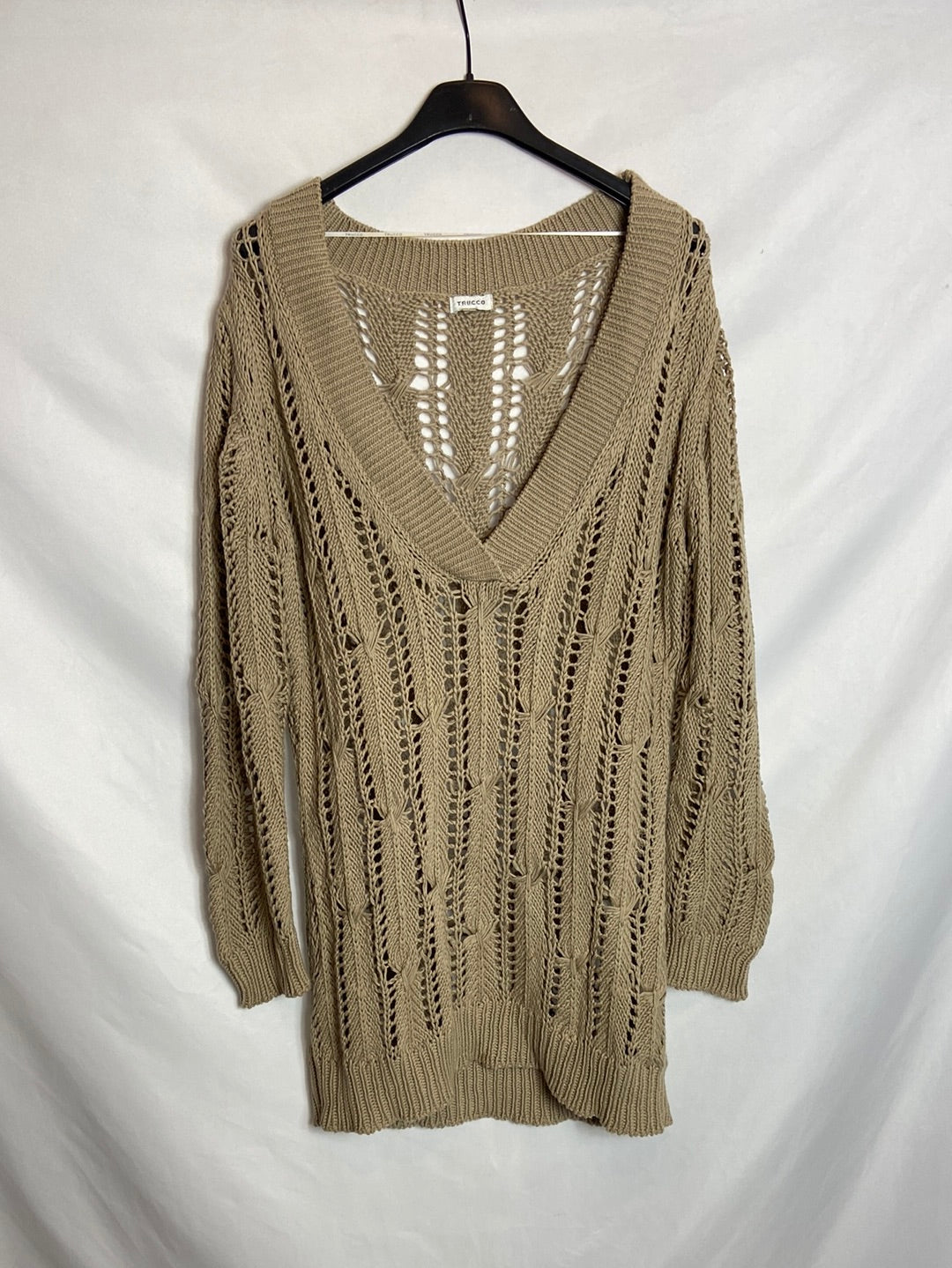 TRUCCO. Beige die-cut sweater S. U. (S)