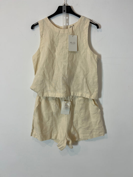 MI&CO. Conjunto top y bermuda lino beige claro. T M