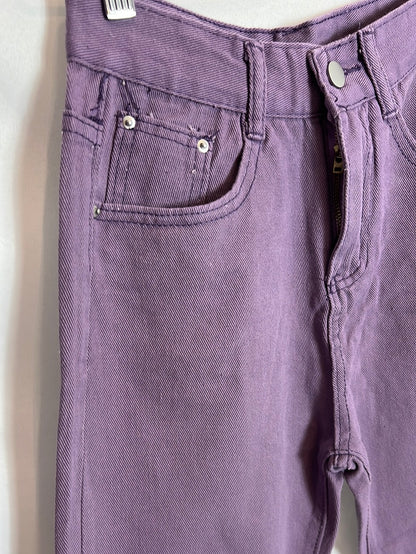 OTRAS. Denim morado mom fit. T S