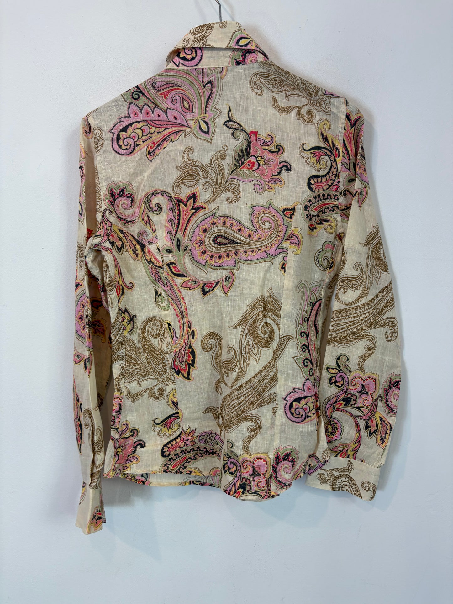 ETRO. Printed linen shirt. Size 34