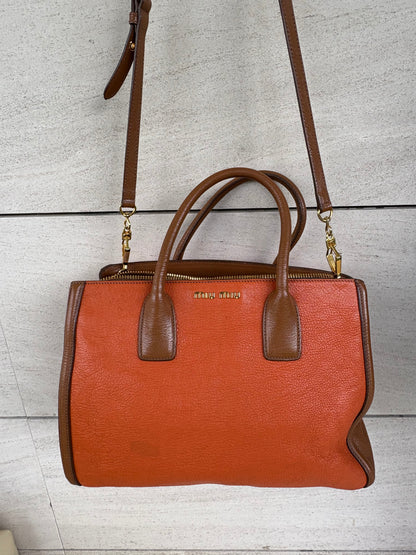 MIU MIU. Bolso tote piel bicolor