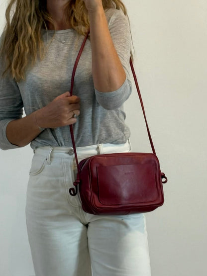 RITAVON. Bolso piel rojo asa larga