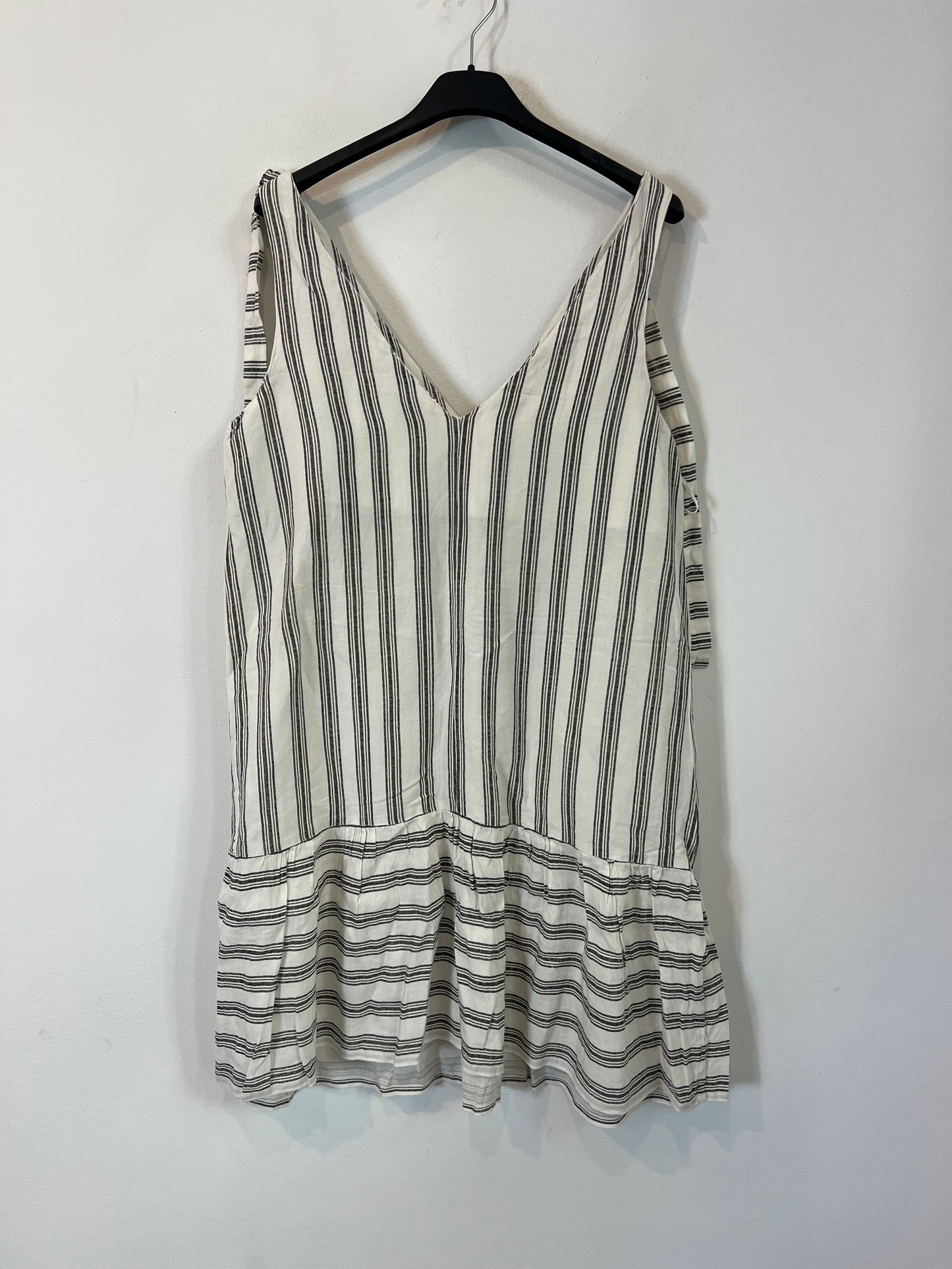 MANGO. Vestido blanco rayas T.m