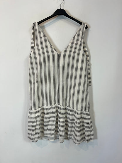 MANGO. Vestido blanco rayas T.m