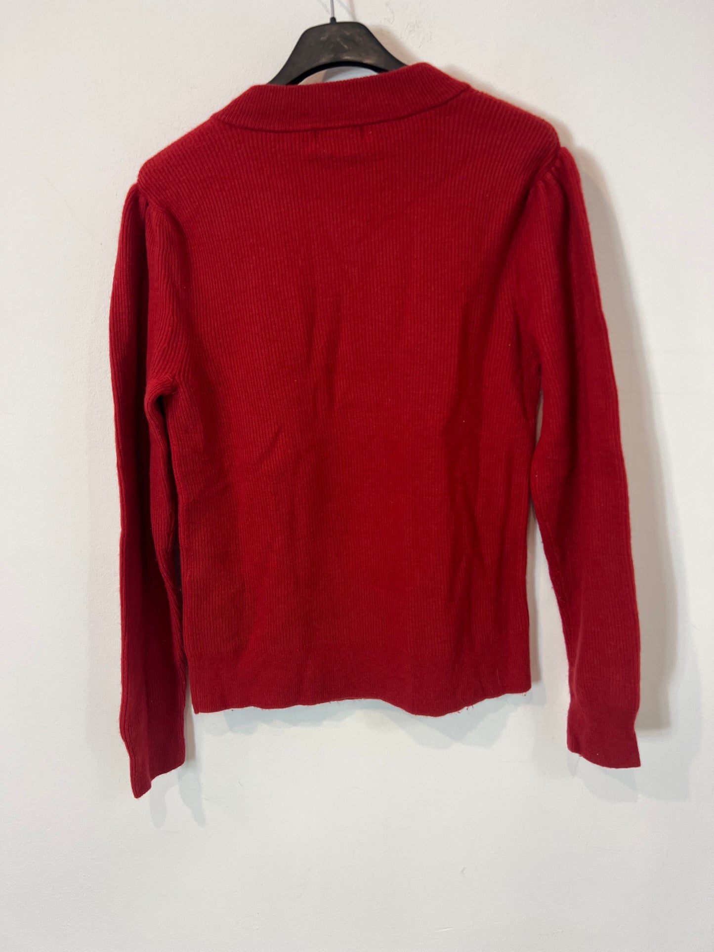 CLAUDIE PIERLOT. Jersey rojo detalle botones. T 1 (S)