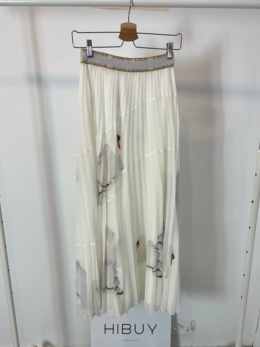BIMBA Y LOLA. Falda midi plisada estampada. T 38