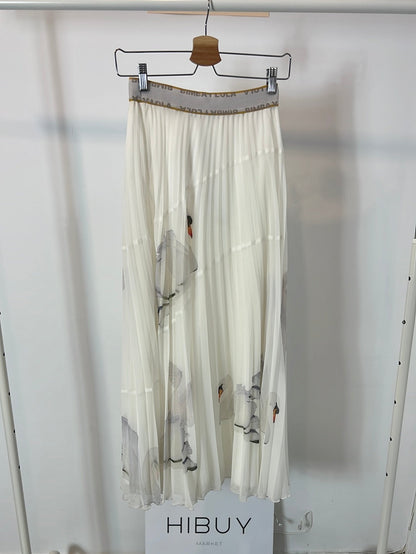 BIMBA Y LOLA. Falda midi plisada estampada. T 38