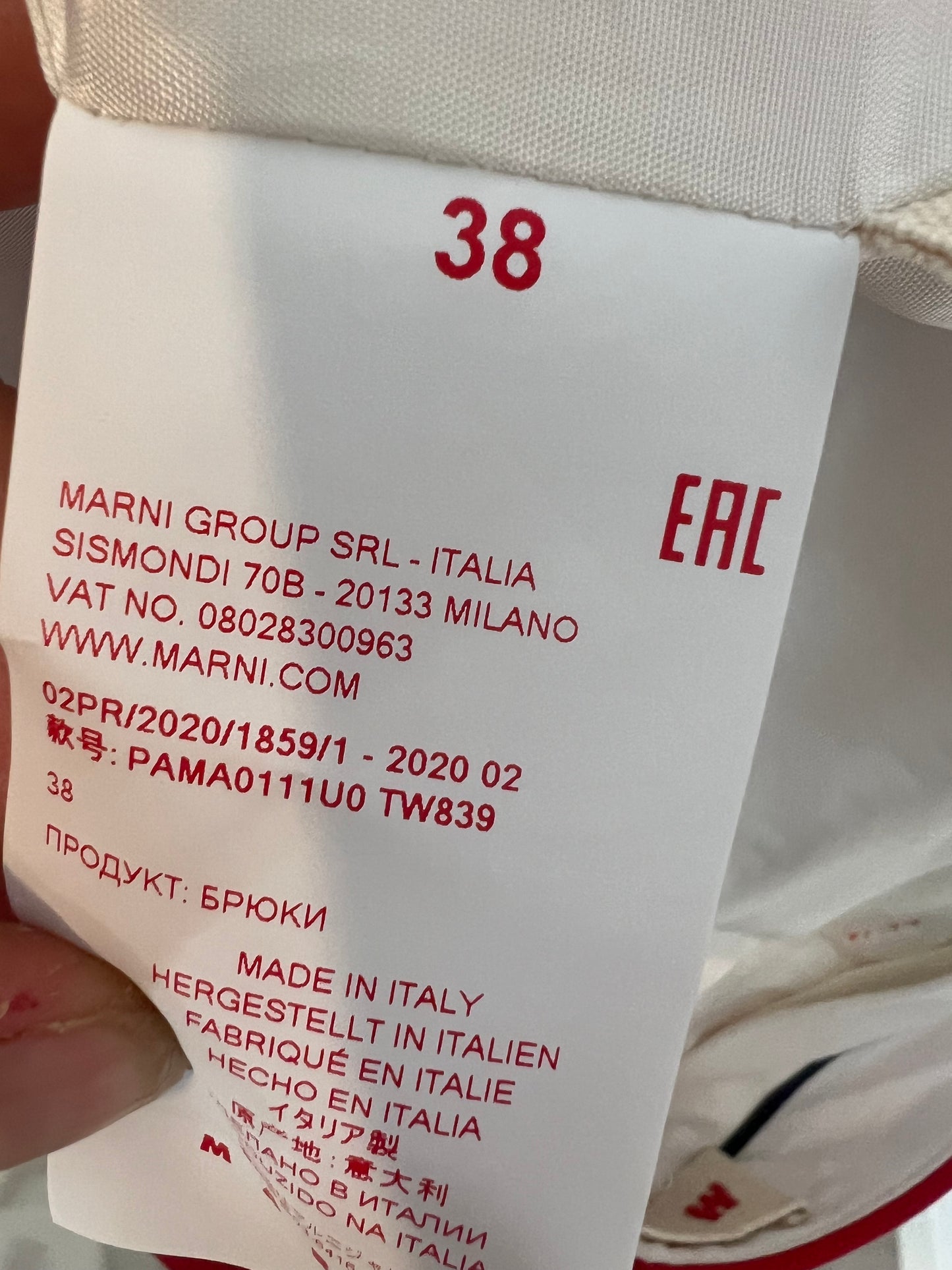 MARNI. Pantalón lana rojo fluido T.36