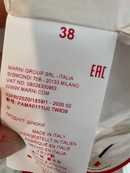 MARNI. Pantalón lana rojo fluido T.36