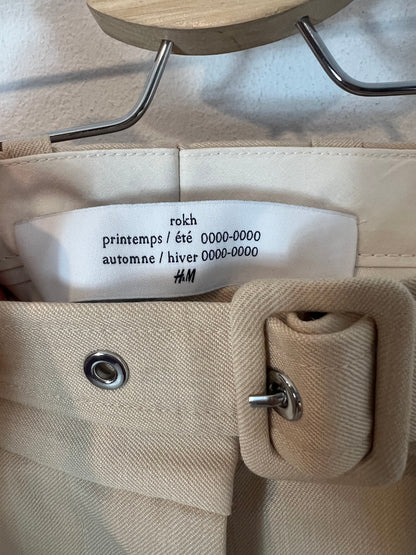 H&amp;M x Rockh. Flowy beige trousers with slits. Size 34