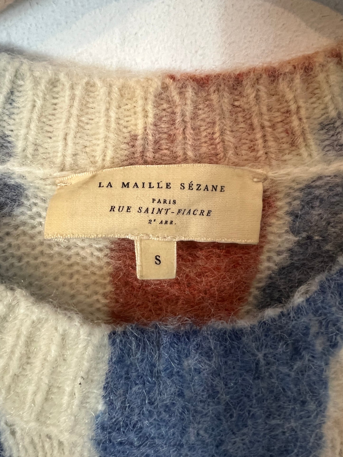 SEZANE. Multi-tone printed Ts sweater