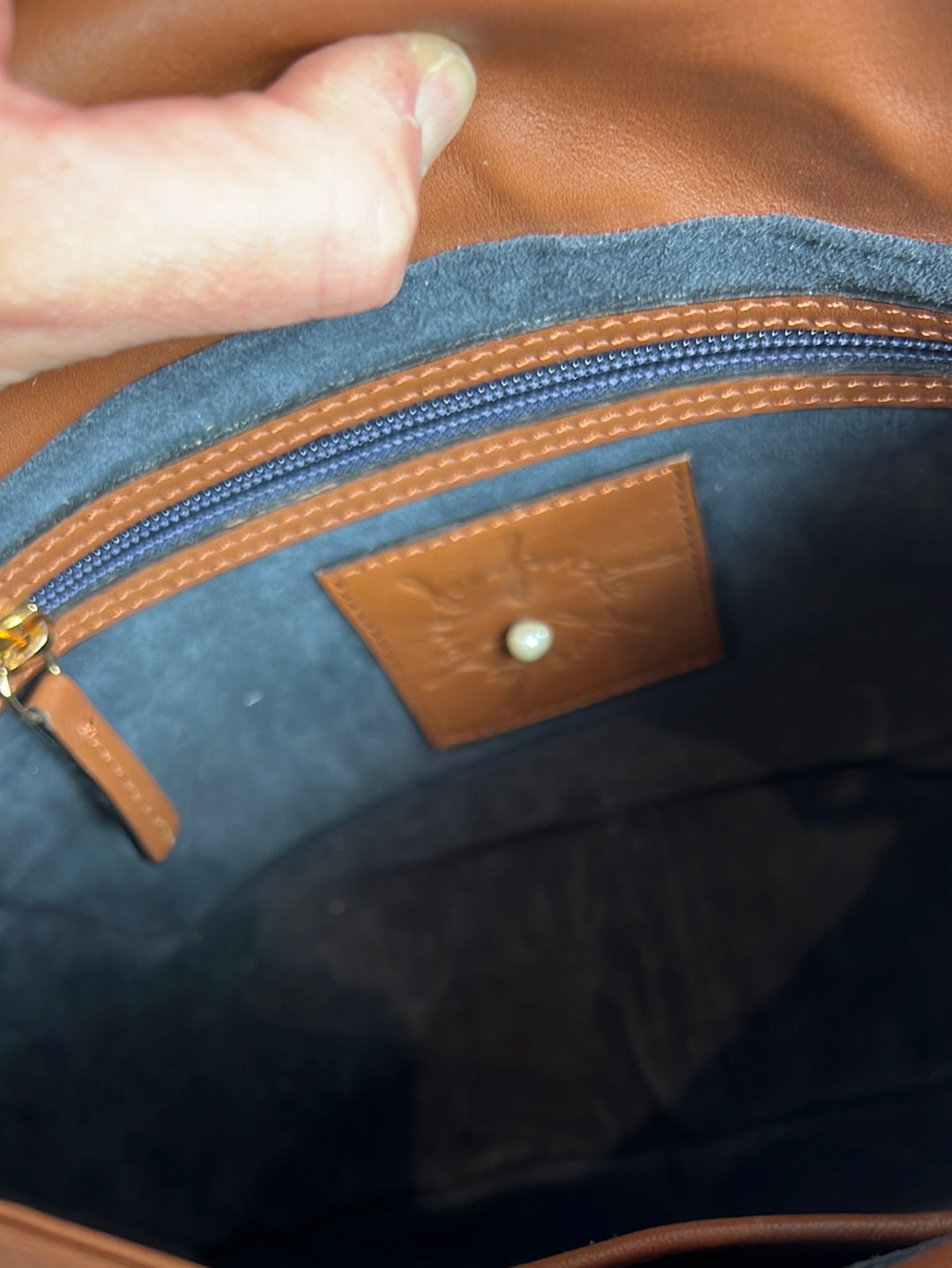 LA FIVE. Bolso marrón piel