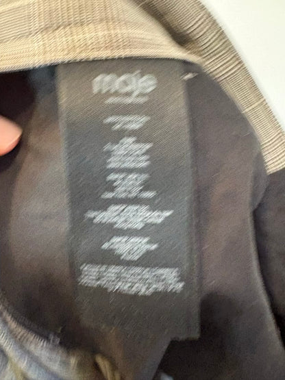 MAJE. Pantalón gris cuadros