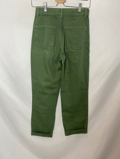 MANGO. Straight-leg green jeans, size 32