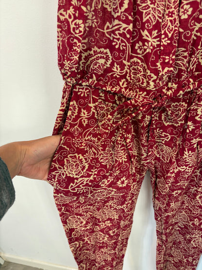 ISABEL MARANT. Black floral print jumpsuit. Size 36