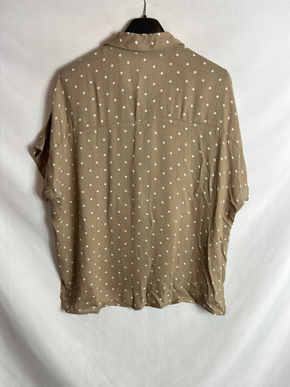 OTHERS. Dark beige polka dot blouse. TM