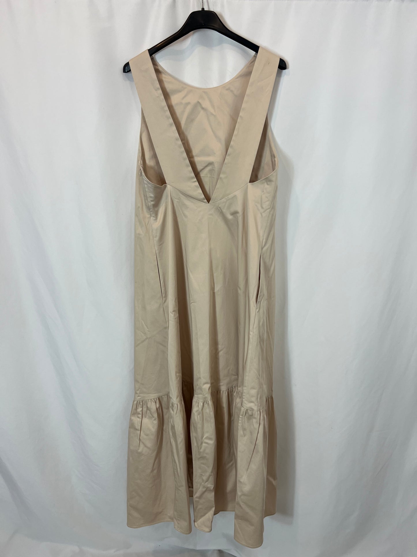 MASSIMO DUTTI. Beige midi dress with back detail. TXS