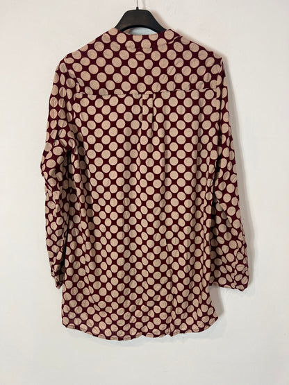VIO VIA. Printed burgundy blouse. TS