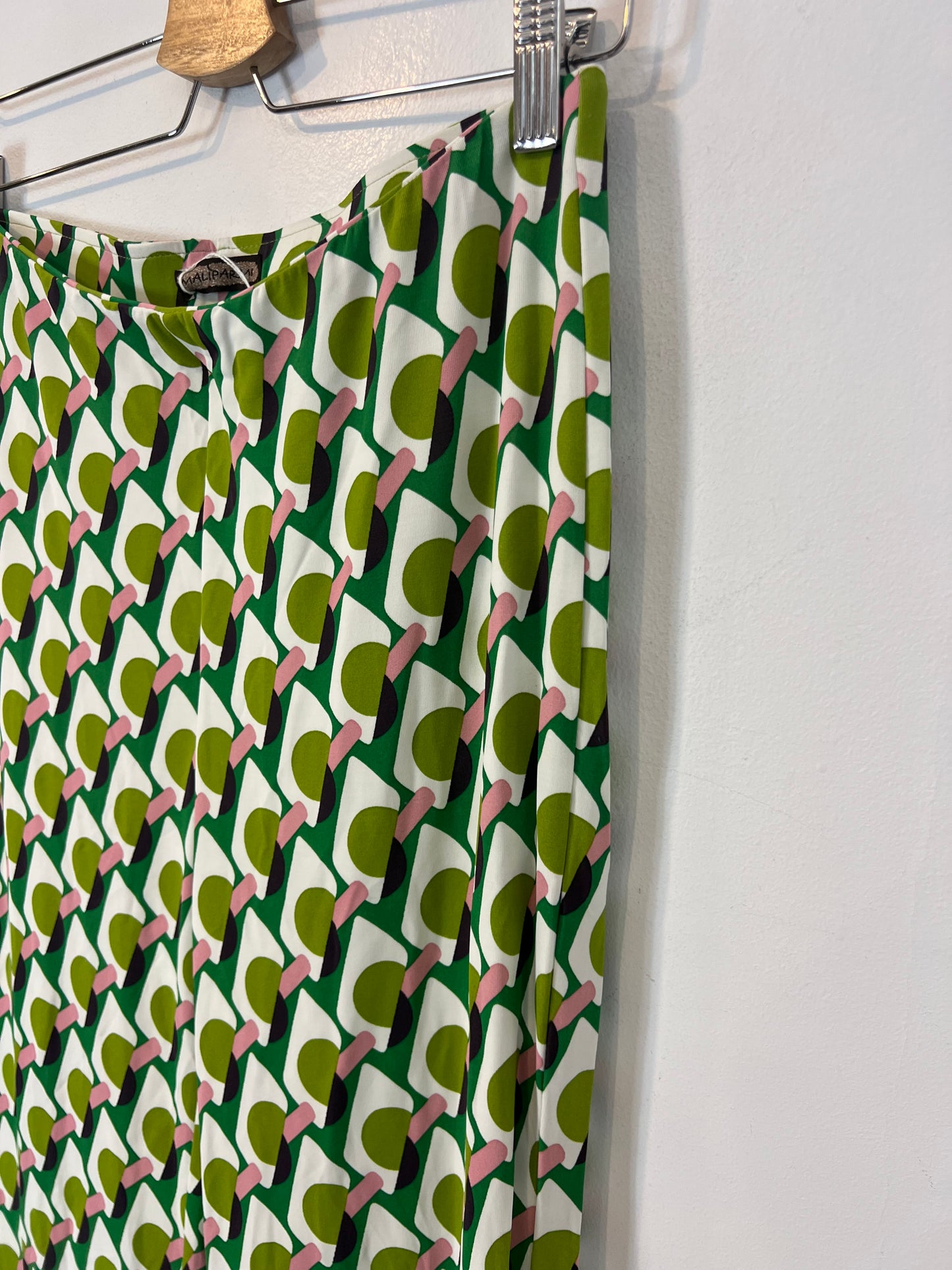 MALIPARMI. Pantalón punto elástico estampado retro. T 40 (M)