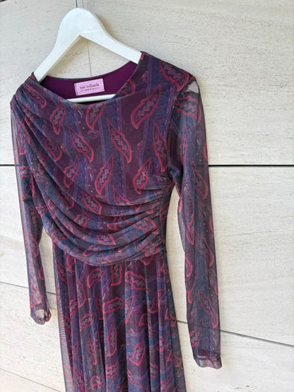 ZARA STUDIO. Vestido largo lentejuelas y plumas