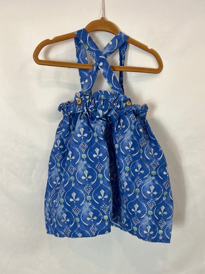 Pompom Bonnet. Short strap dress, size 4 years