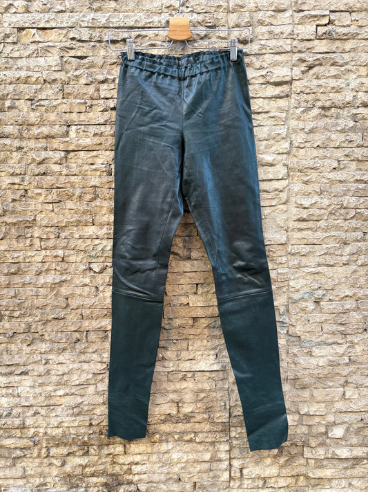 STOULS. Leggins piel verde. T XS (S)