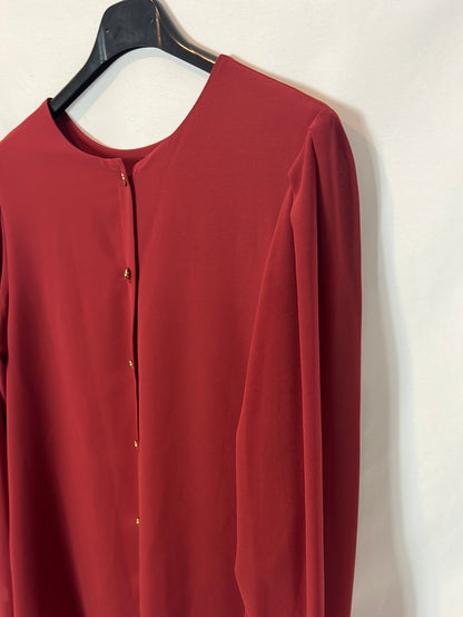 BIMANI. Blusa granate botones dorados. T S