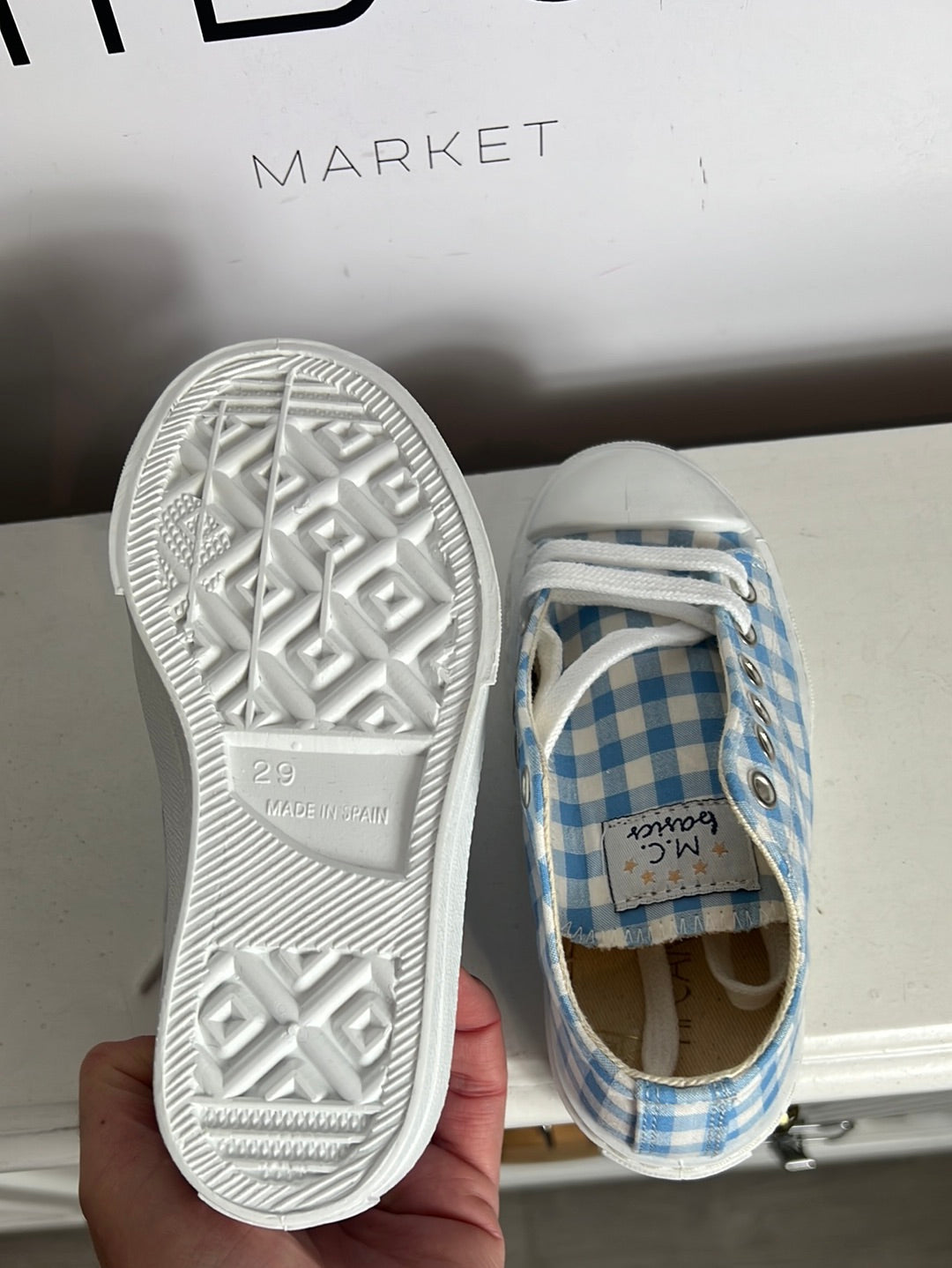 MI CANESÚ. Zapatillas cuadros vichy. T 29
