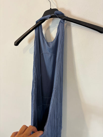 ZARA. Vestido corto flecos espalda al aire. T S