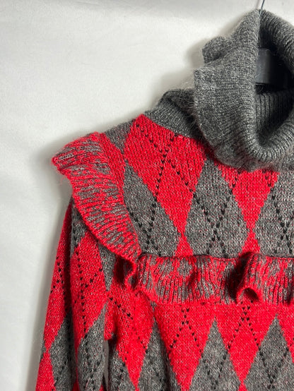 ZARA. Jersey rombos cuello alto. TS