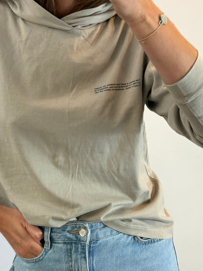 PANGAIA. Thin beige letter sweatshirt. T.S.