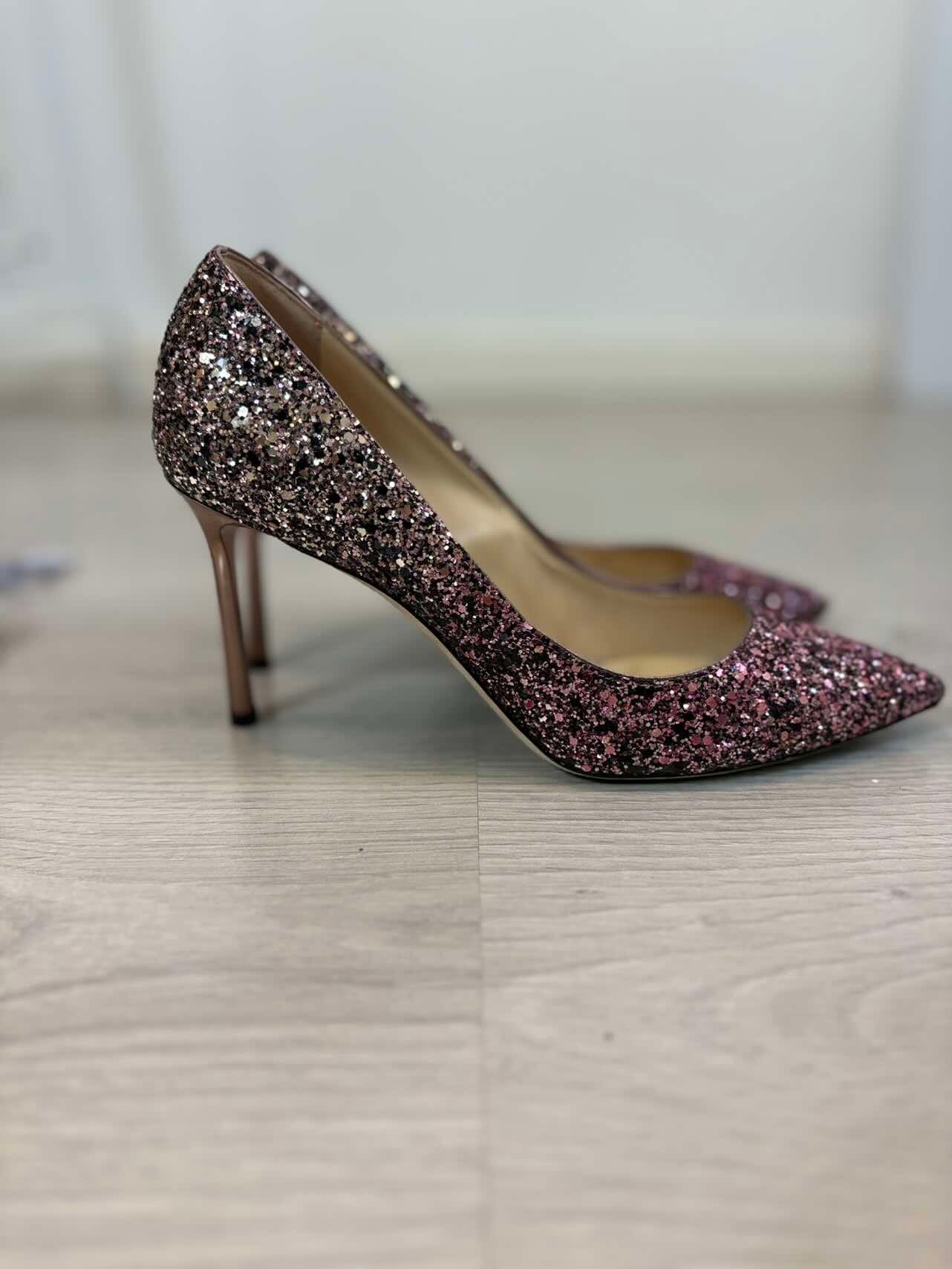 JIMMY CHOO. Salones Romy 85 glitter. T 38