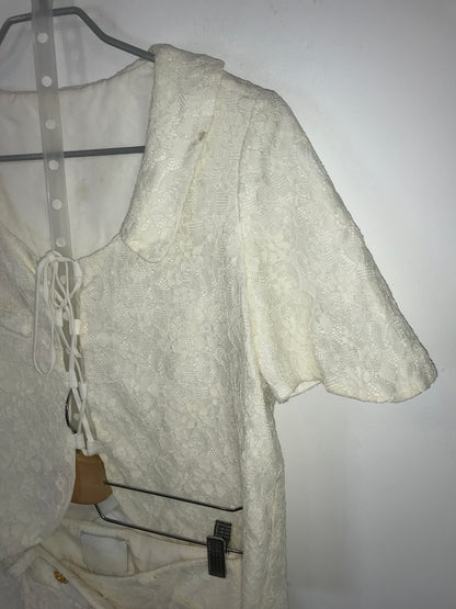 CILINA. Conjunto top y bermuda encaje