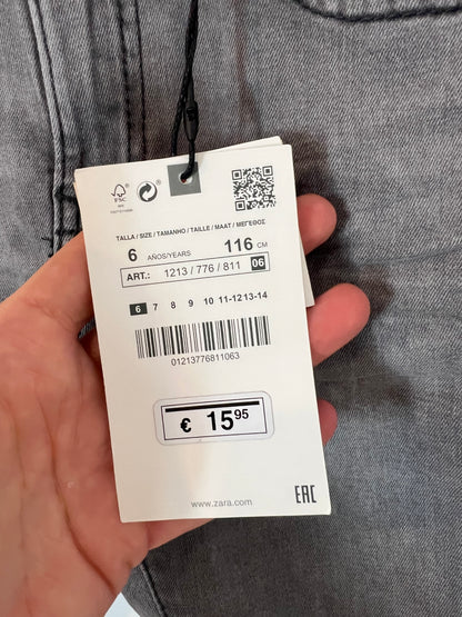 ZARA. Grey skinny jeans. Size 6 years