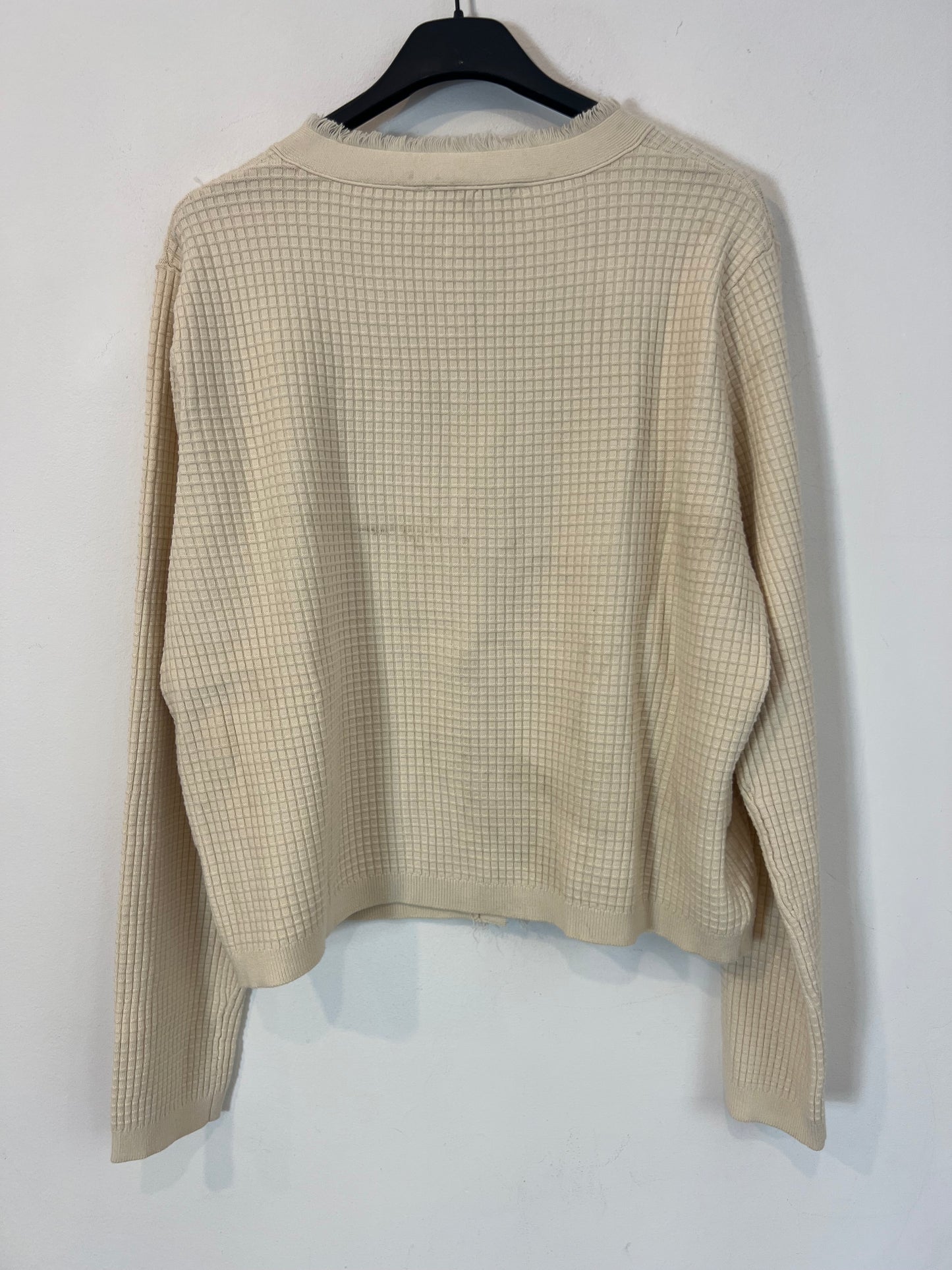 MANGO. Beige textured knit jacket. TL (Tara)