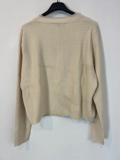 MANGO. Beige textured knit jacket. TL (Tara)