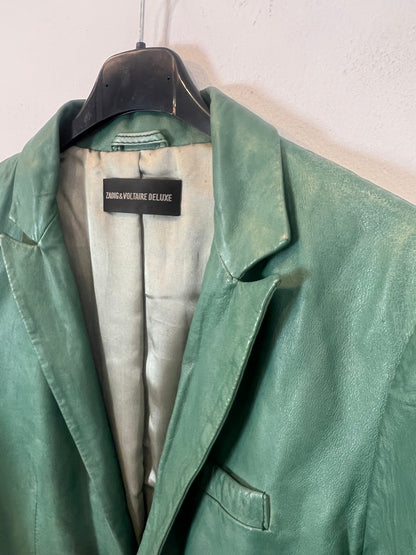 ZADIG & VOLTAIRE. Chaqueta verde piel. T M (tara)