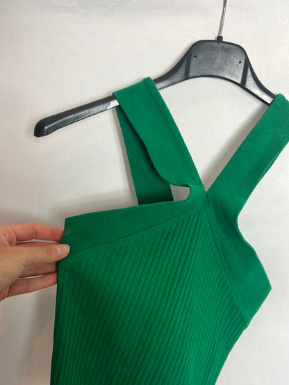 ZARA. Top verde canalé . T M