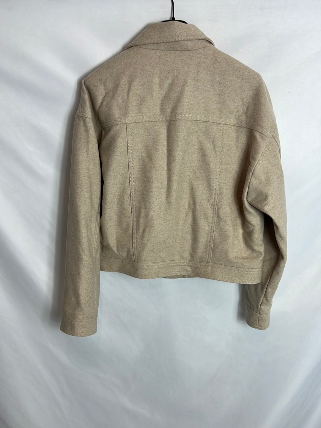 MANGO. Chaqueta beige jaspeada. T S