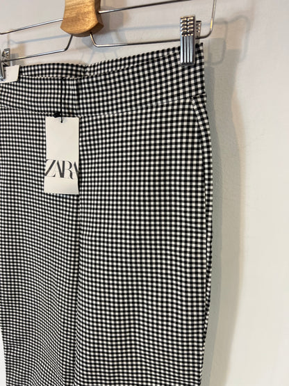 ZARA. Pantalón vichy elástico. T L (M)