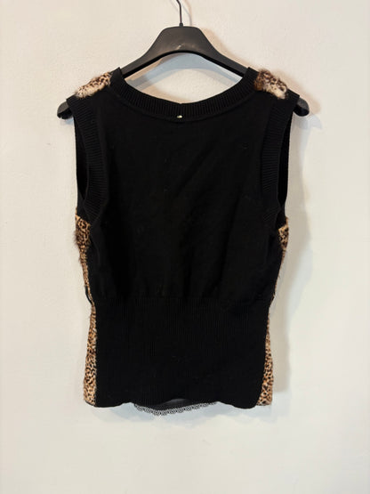 SPORTMAX. Top pelo natural y seda. T 42 (M)