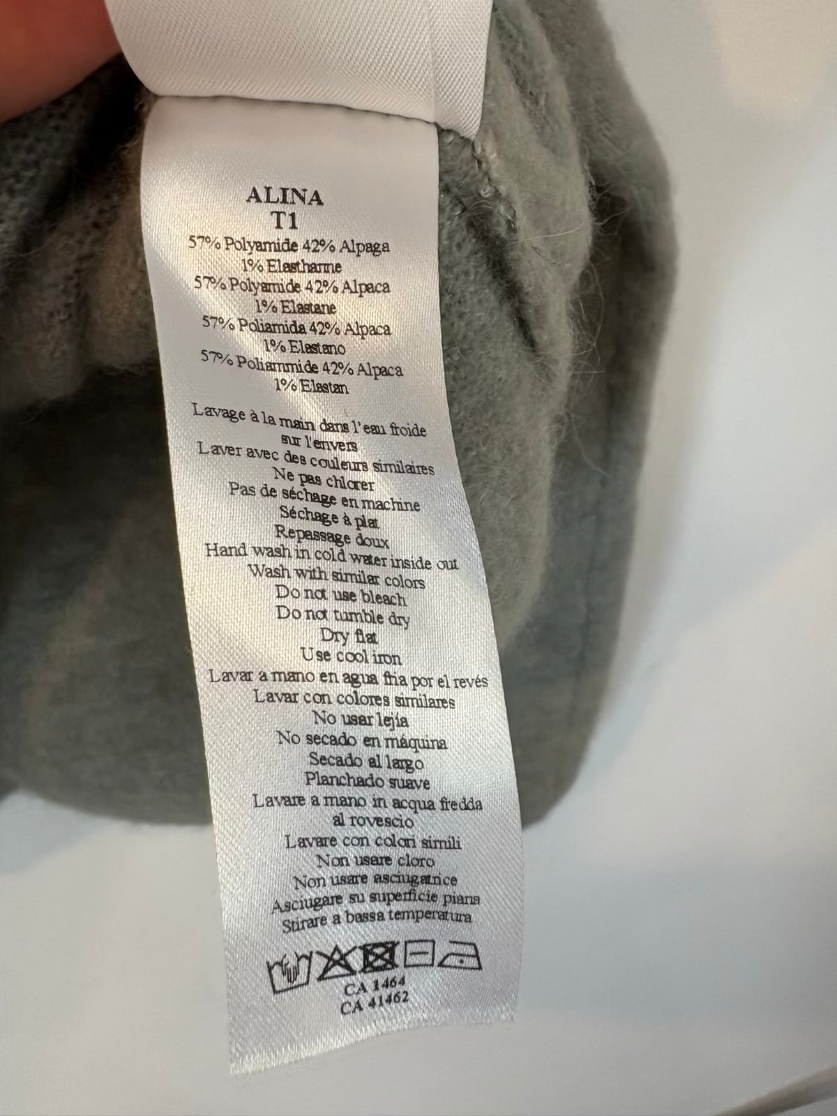 DES PETITS HAUTS. Chaqueta verde agua alpaca
