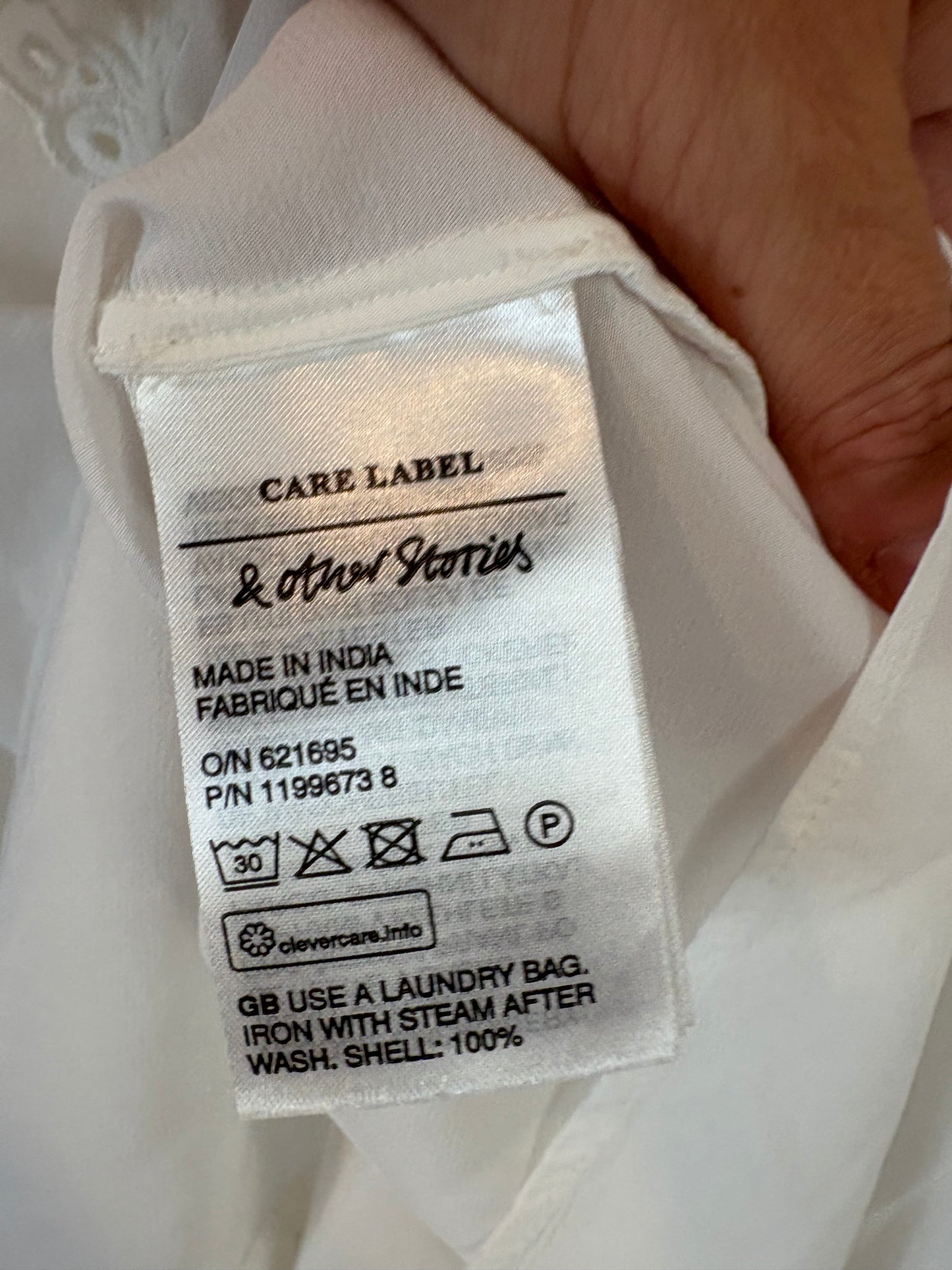 &amp; OTHER STORIES. Flowy white embroidered blouse. TS